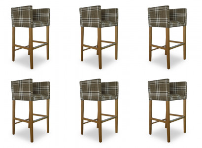 6x Barhocker Eck Stull Sëtz Still Hocker Theke Stull Polster Set Caro
